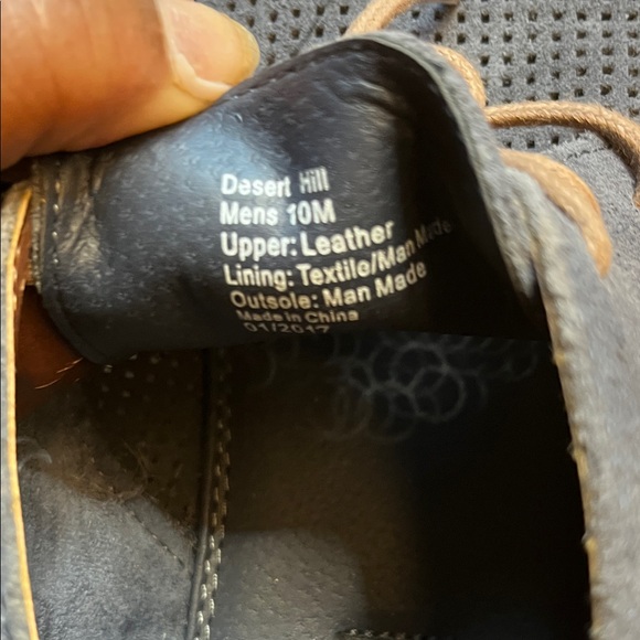 Kenneth Cole Reaction Navy Perforated Chukka Boots with Brown Laces main image 5